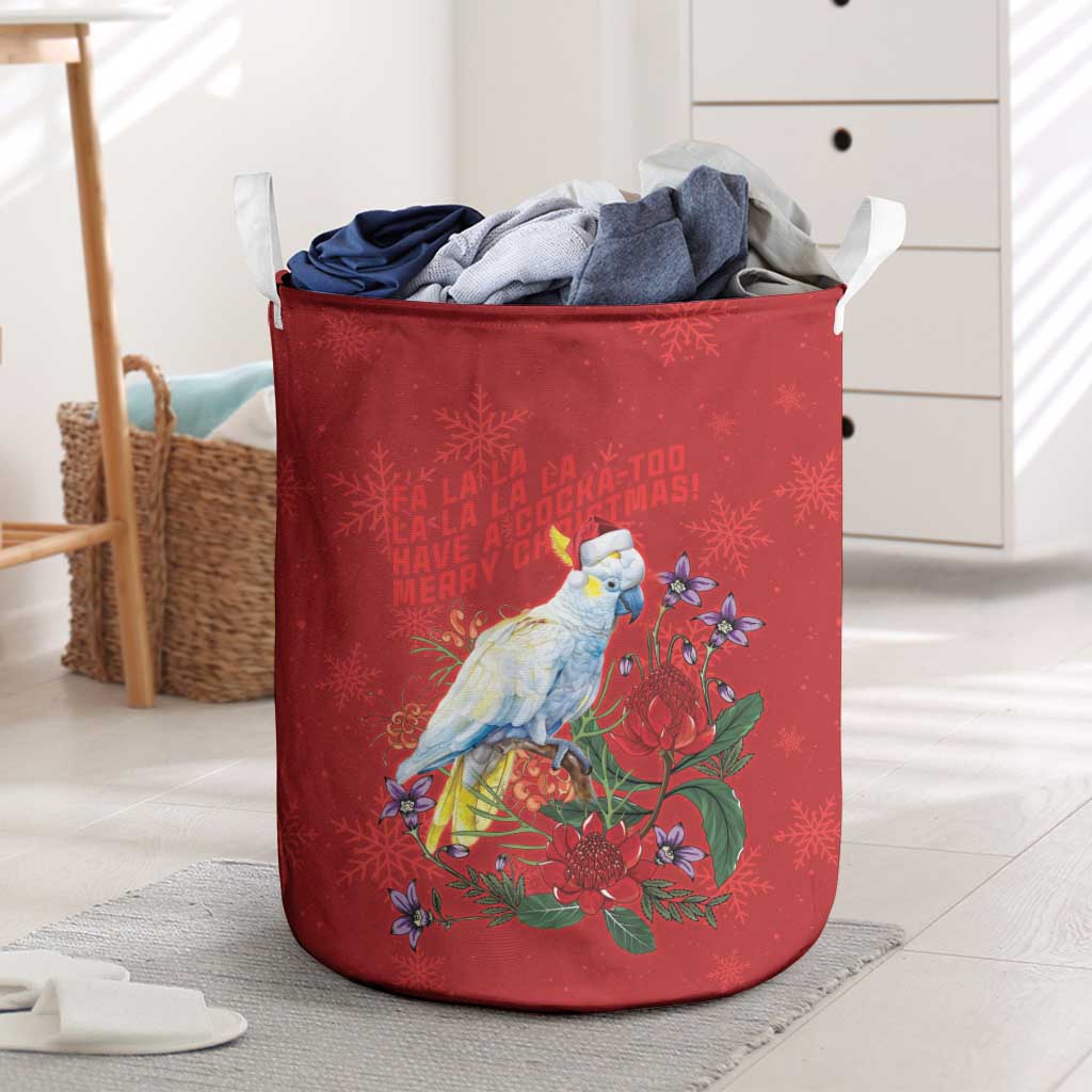 Merry Cocka-mas Laundry Basket Australia Christmas Red Art - Aussie Hoodie