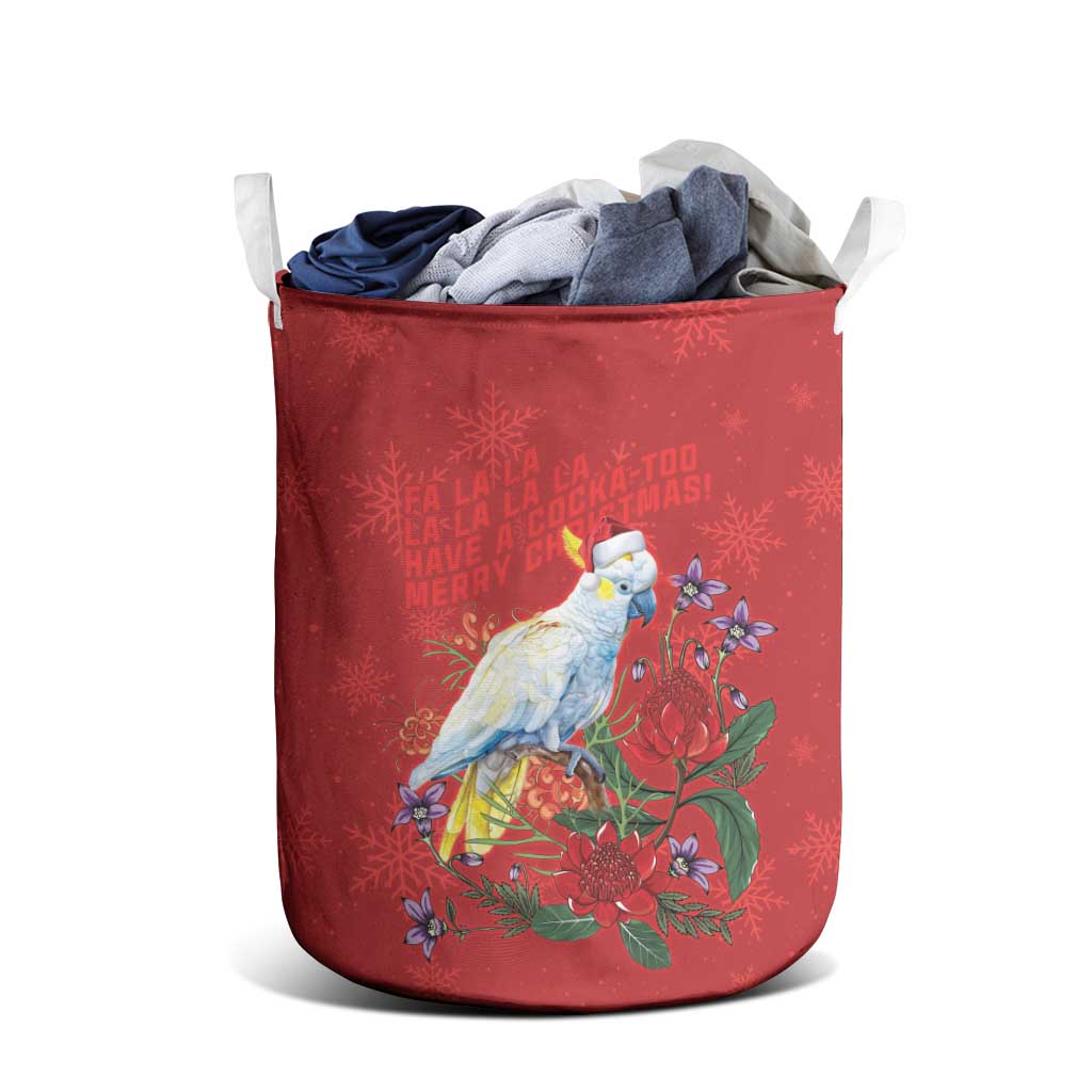 Merry Cocka-mas Laundry Basket Australia Christmas Red Art - Aussie Hoodie