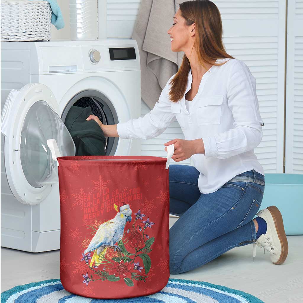 Merry Cocka-mas Laundry Basket Australia Christmas Red Art - Aussie Hoodie