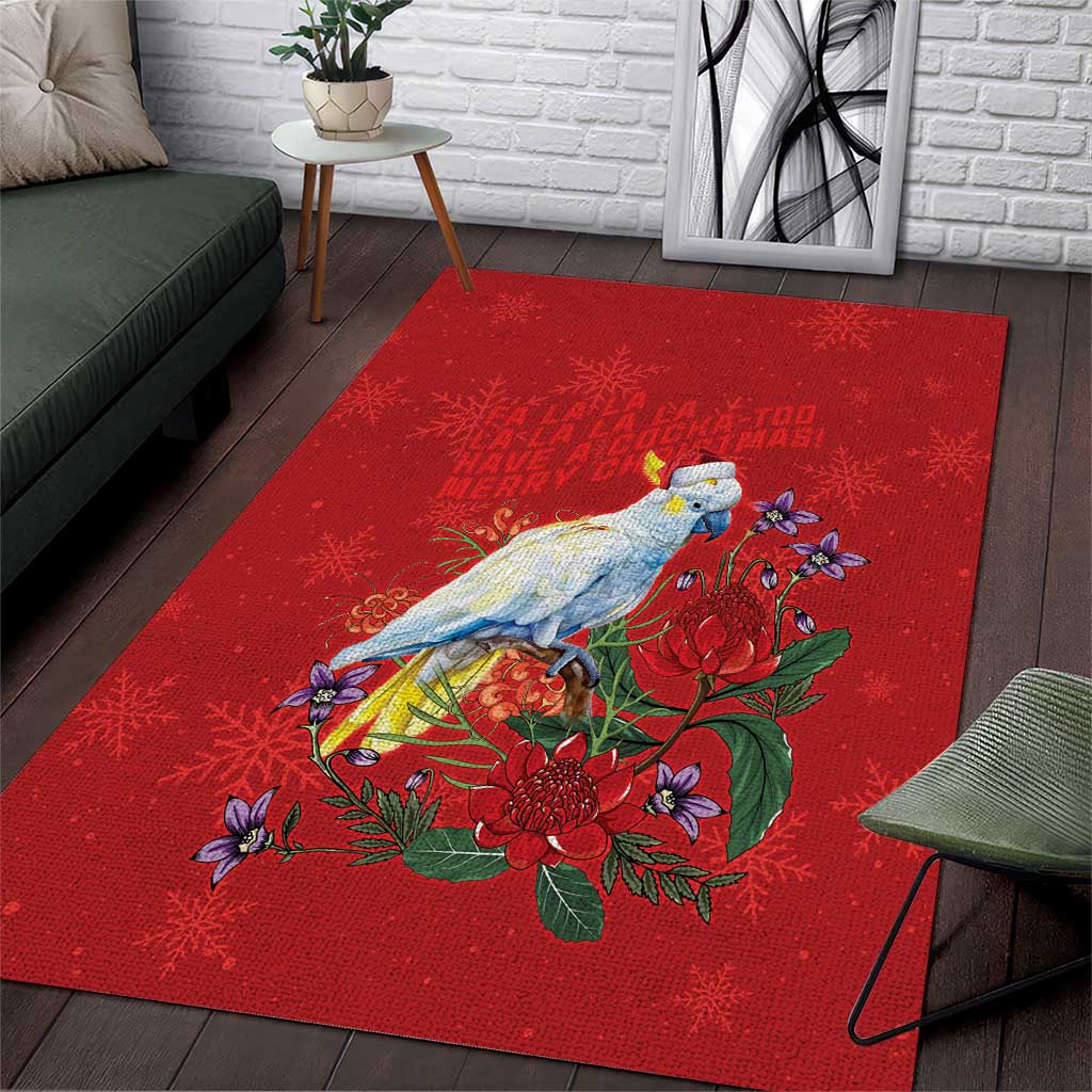 Merry Cocka-mas Area Rug Australia Christmas Red Art - Aussie Hoodie