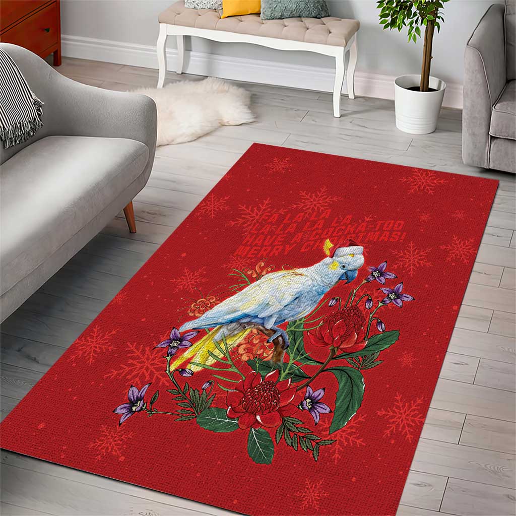 Merry Cocka-mas Area Rug Australia Christmas Red Art - Aussie Hoodie