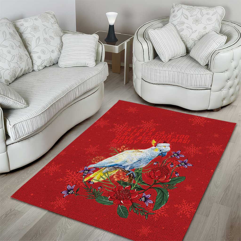 Merry Cocka-mas Area Rug Australia Christmas Red Art - Aussie Hoodie