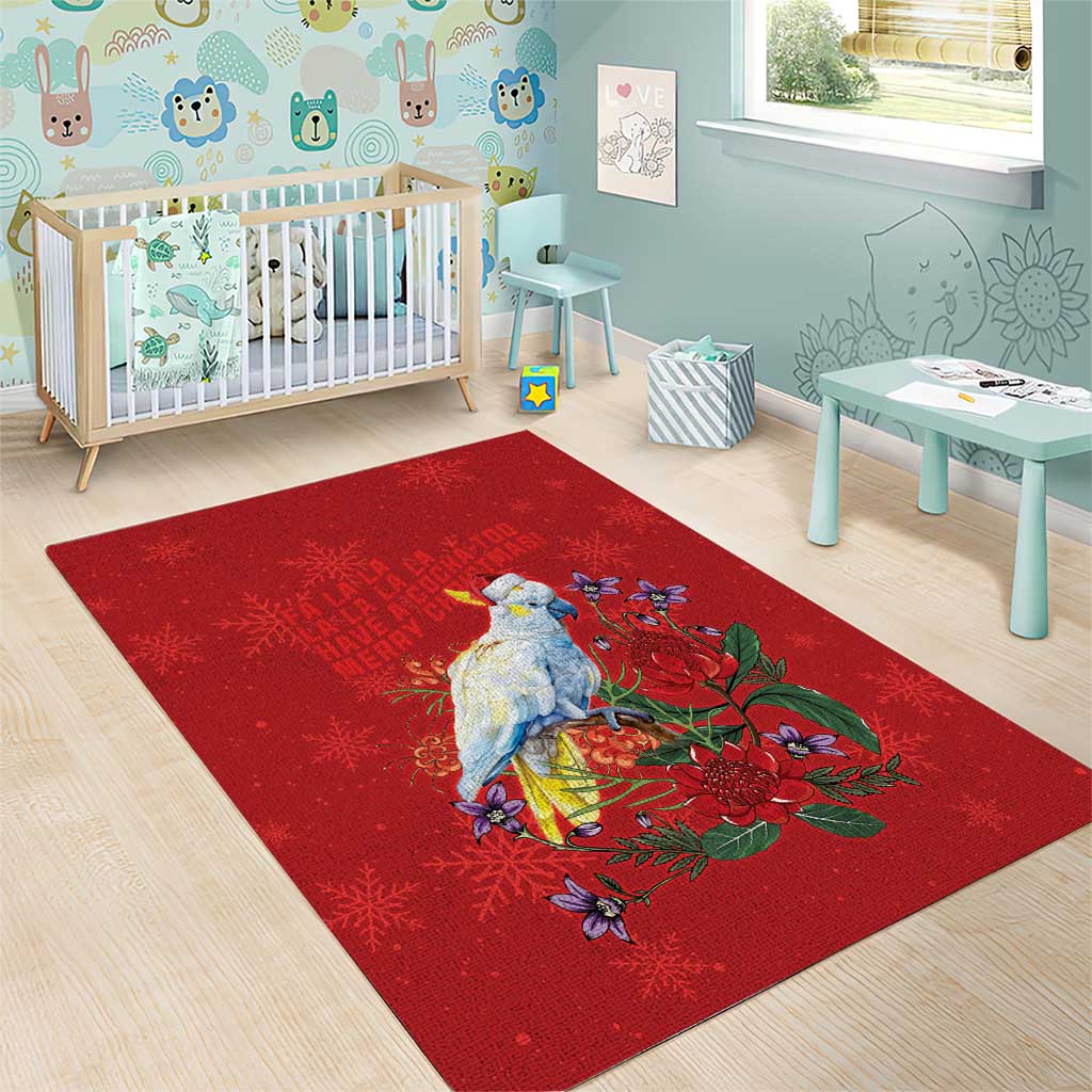 Merry Cocka-mas Area Rug Australia Christmas Red Art - Aussie Hoodie