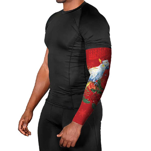 Merry Cocka-mas Arm Sleeves Australia Christmas Red Art - Aussie Hoodie