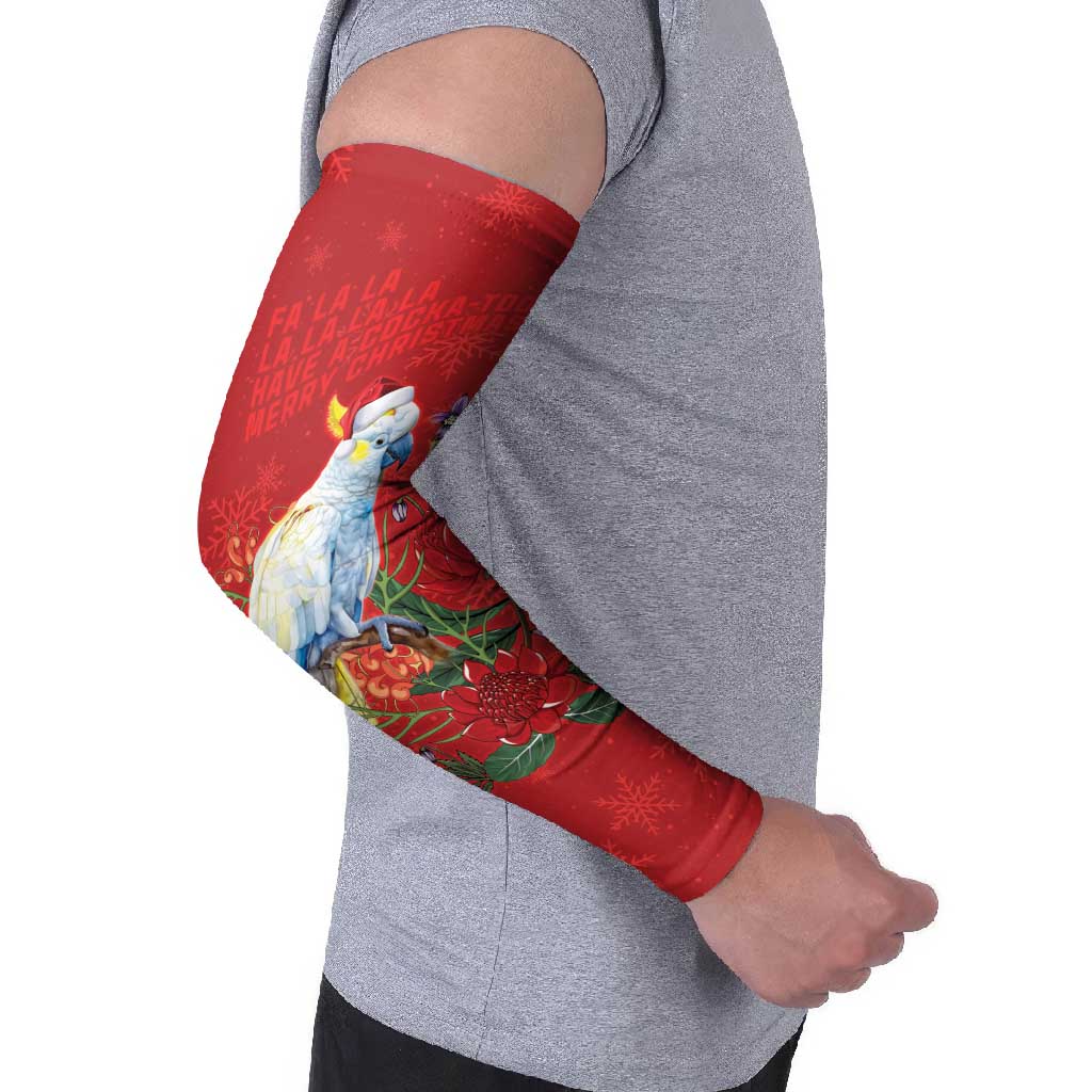 Merry Cocka-mas Arm Sleeves Australia Christmas Red Art - Aussie Hoodie