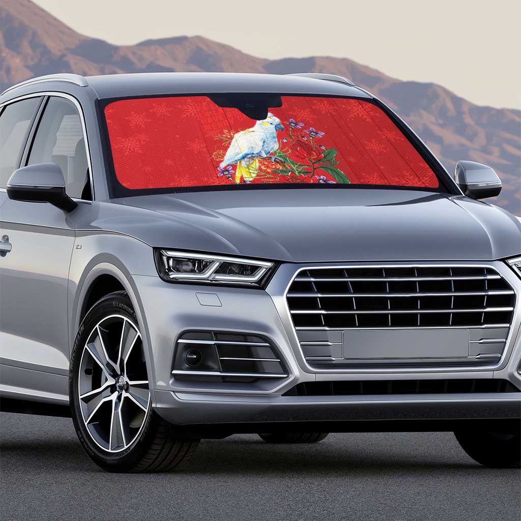 Merry Cocka-mas Auto Sun Shade Australia Christmas Red Art - Aussie Hoodie