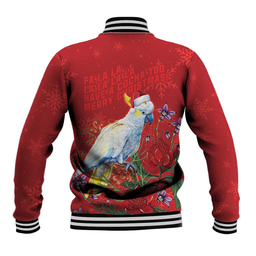 Merry Cocka-mas Baseball Jacket Australia Christmas Red Art - Aussie Hoodie