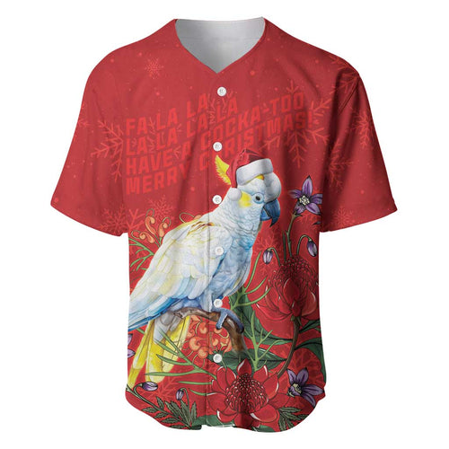 Merry Cocka-mas Baseball Jersey Australia Christmas Red Art - Aussie Hoodie