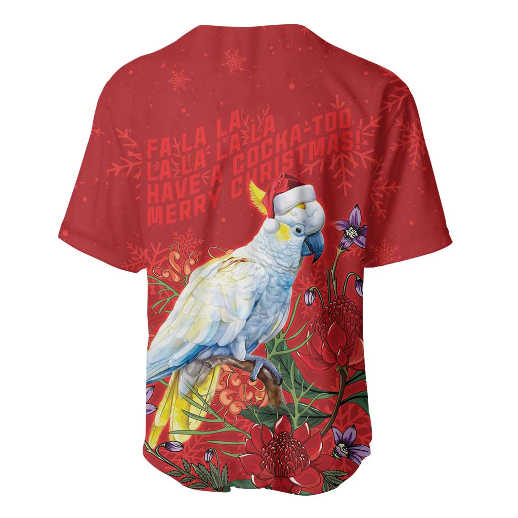 Merry Cocka-mas Baseball Jersey Australia Christmas Red Art - Aussie Hoodie