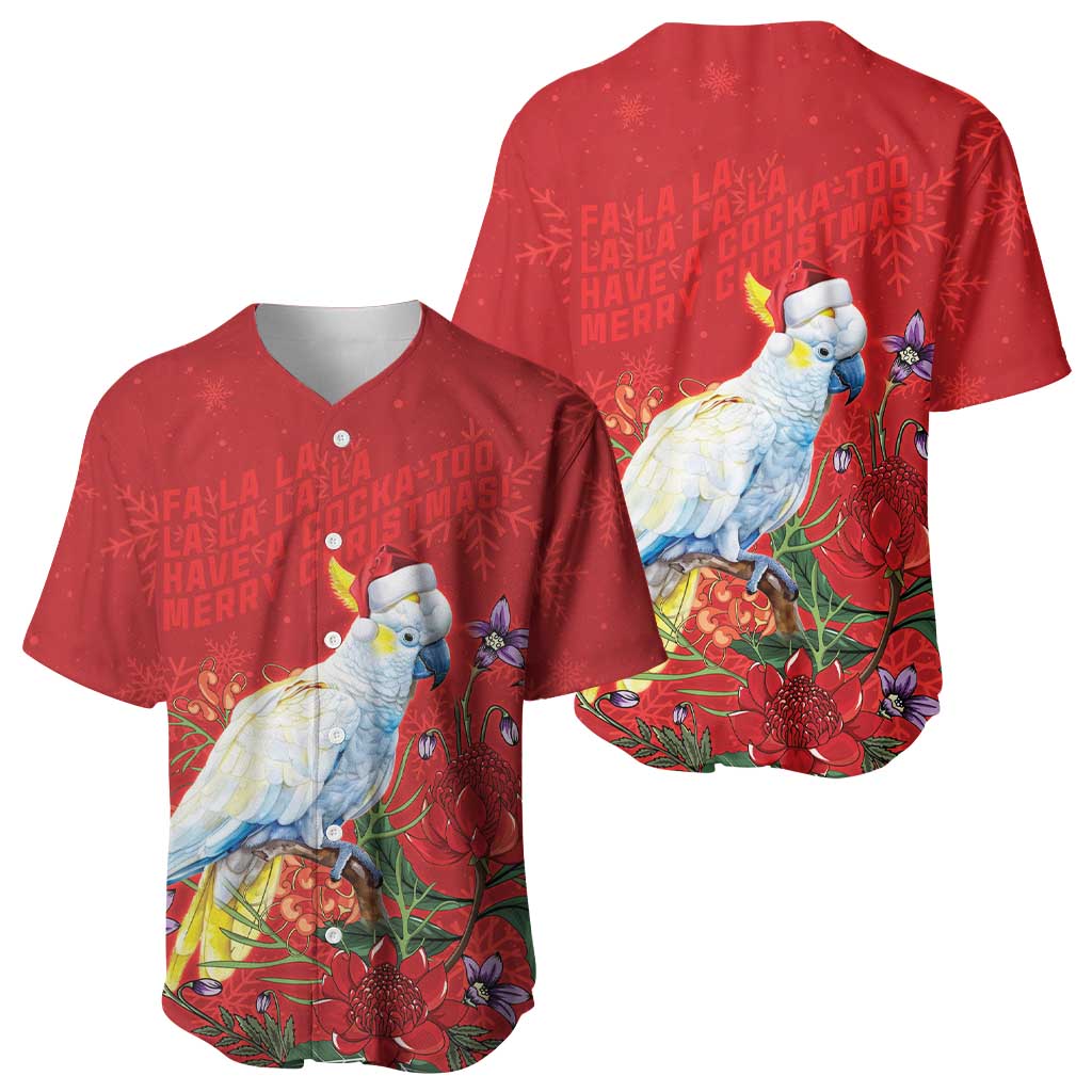 Merry Cocka-mas Baseball Jersey Australia Christmas Red Art - Aussie Hoodie