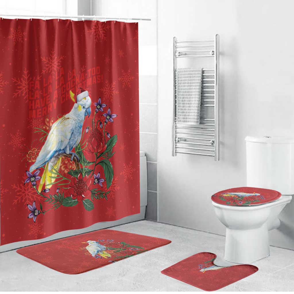 Merry Cocka-mas Bathroom Set Australia Christmas Red Art - Aussie Hoodie