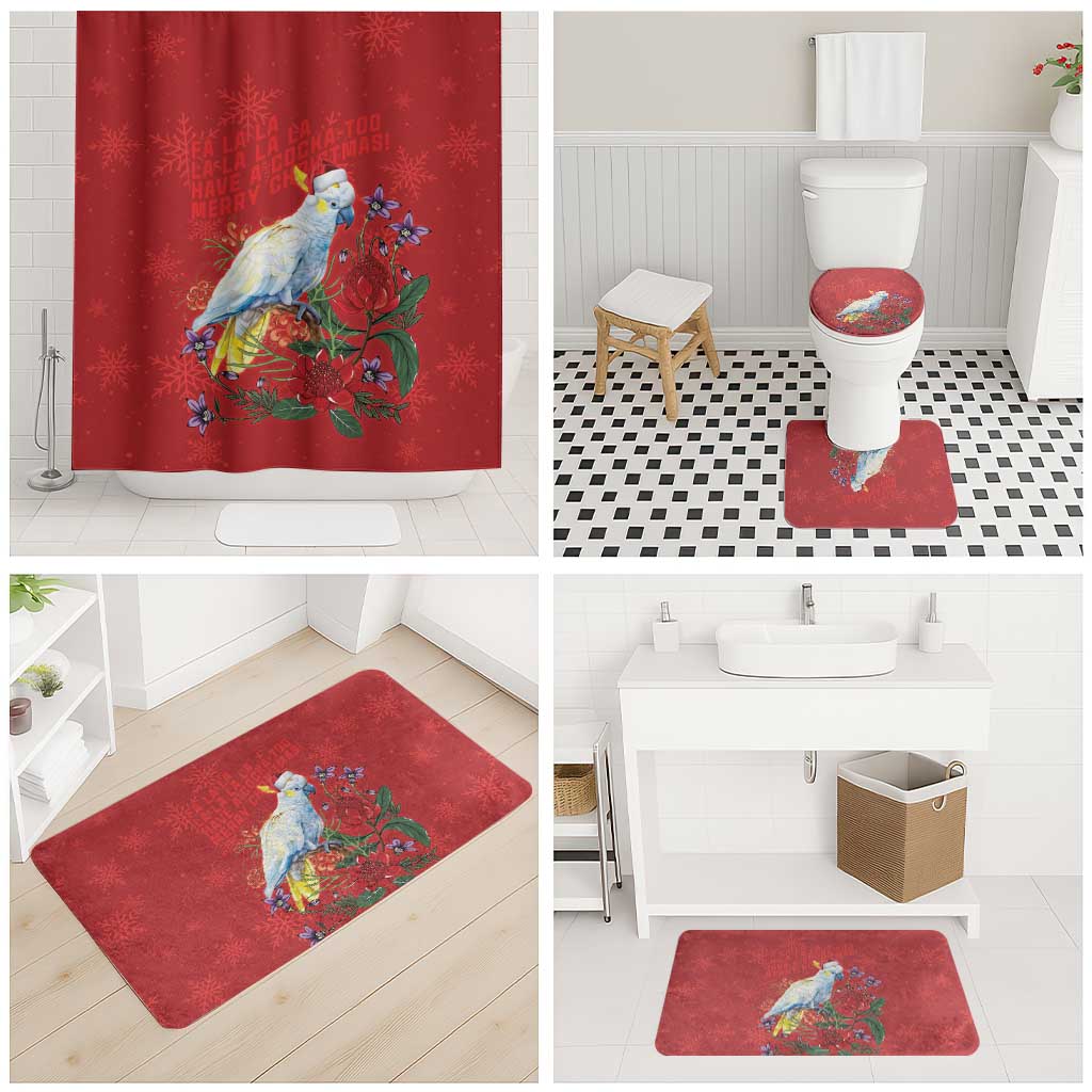 Merry Cocka-mas Bathroom Set Australia Christmas Red Art - Aussie Hoodie