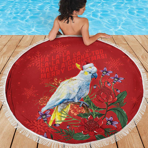 Merry Cocka-mas Beach Blanket Australia Christmas Red Art - Aussie Hoodie