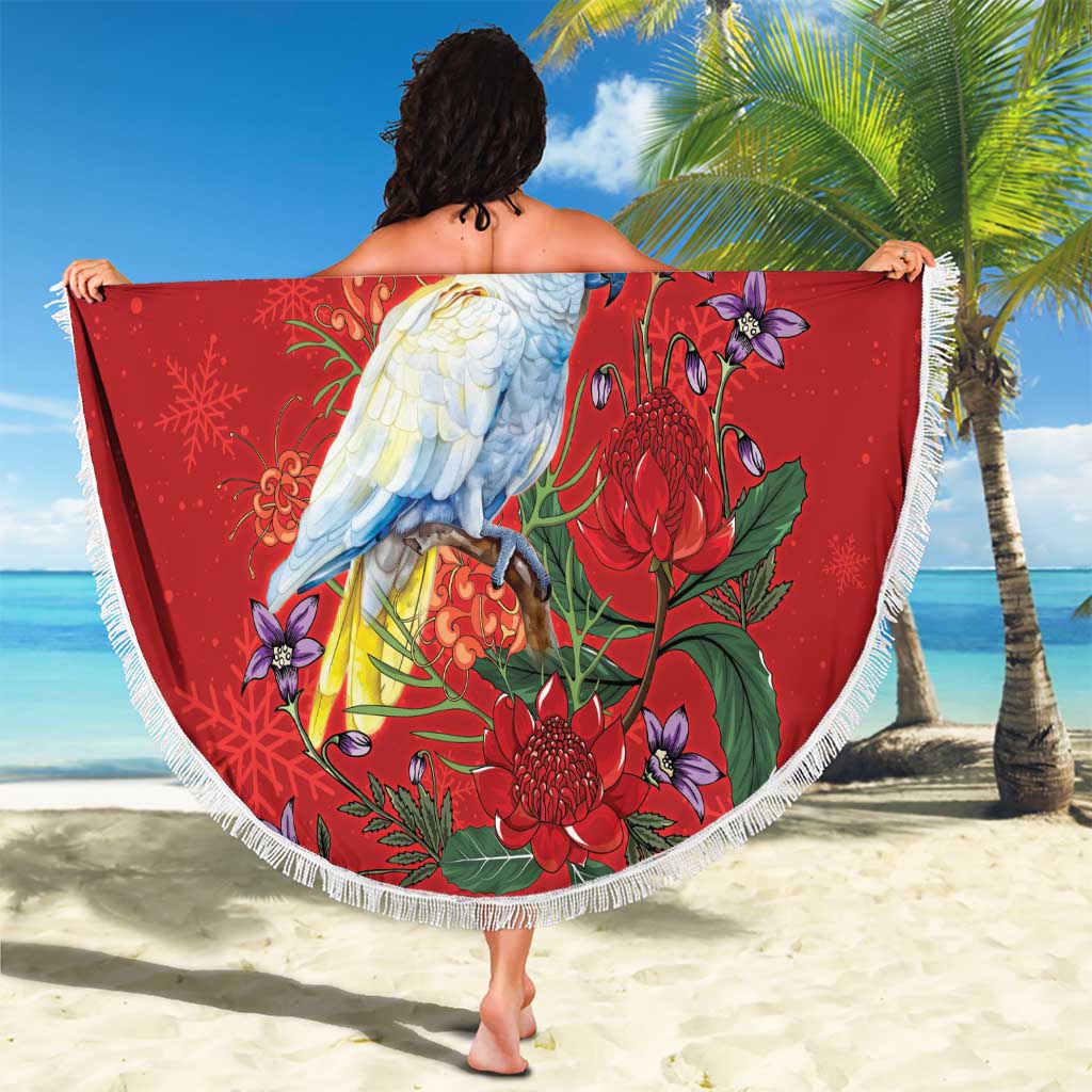Merry Cocka-mas Beach Blanket Australia Christmas Red Art - Aussie Hoodie