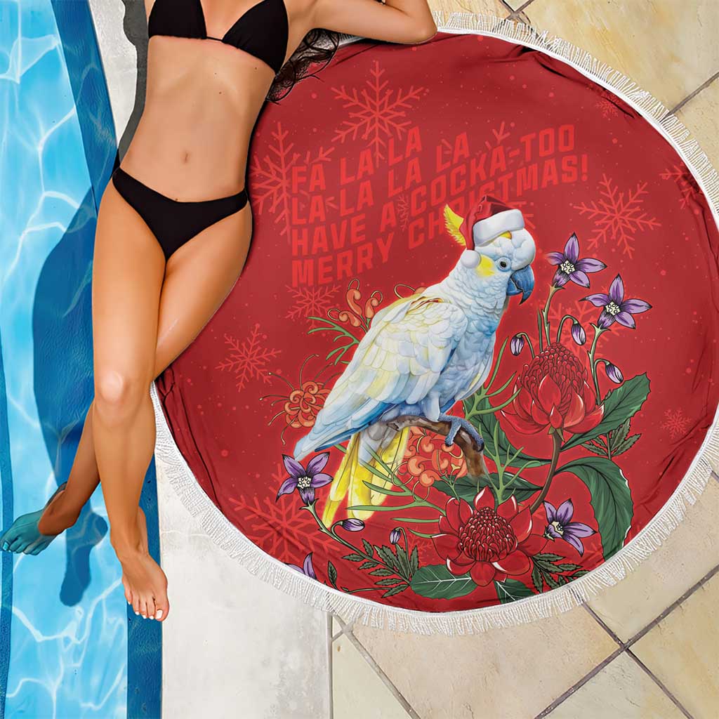 Merry Cocka-mas Beach Blanket Australia Christmas Red Art - Aussie Hoodie