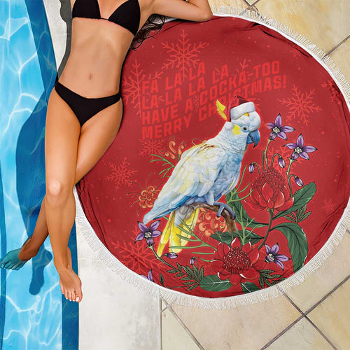 Merry Cocka-mas Beach Blanket Australia Christmas Red Art - Aussie Hoodie