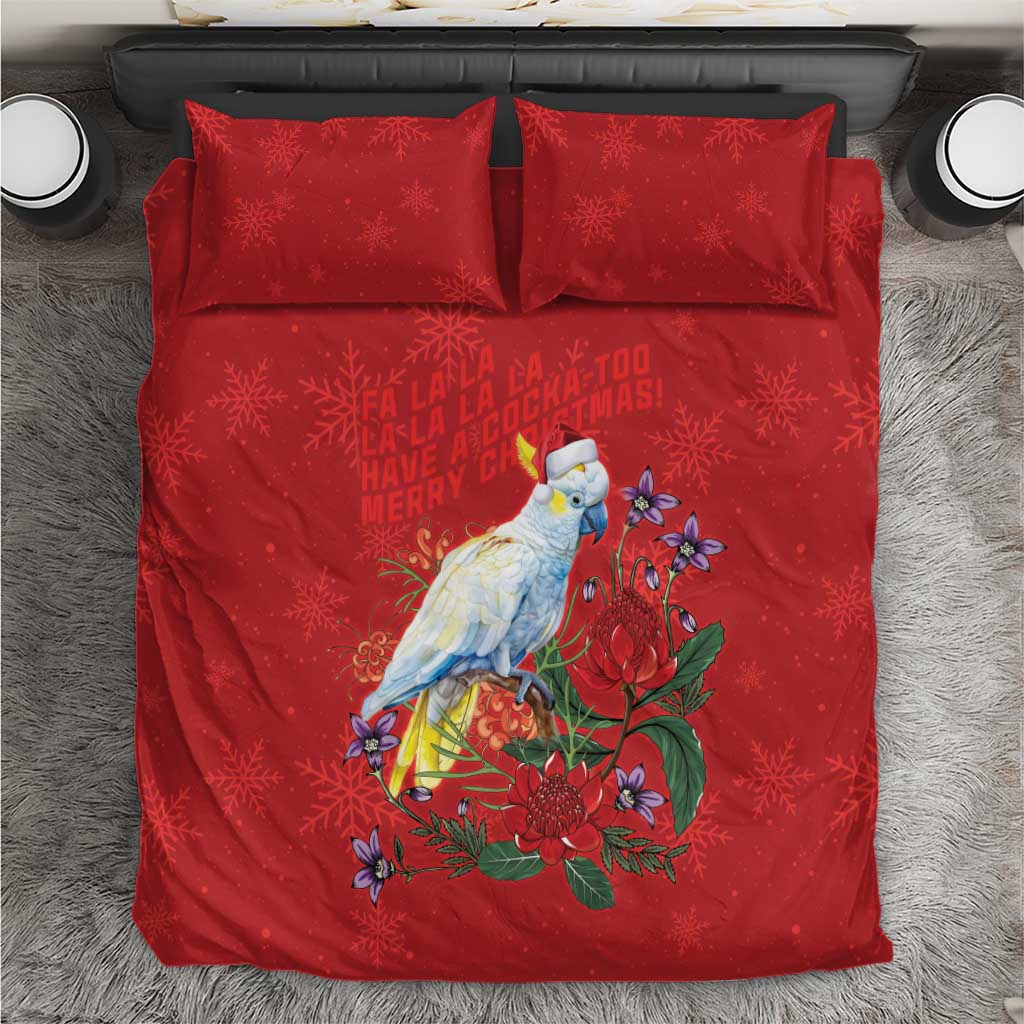 Merry Cocka-mas Bedding Set Australia Christmas Red Art - Aussie Hoodie