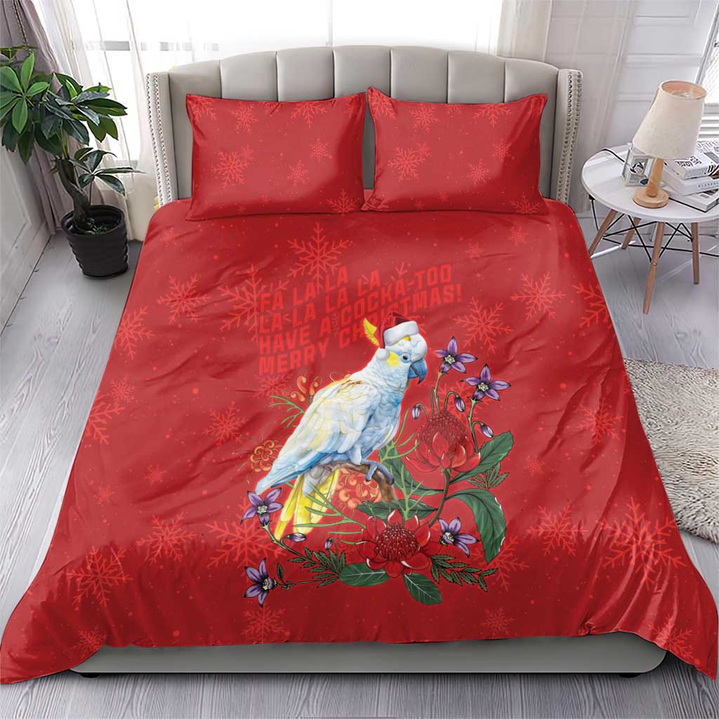 Merry Cocka-mas Bedding Set Australia Christmas Red Art - Aussie Hoodie