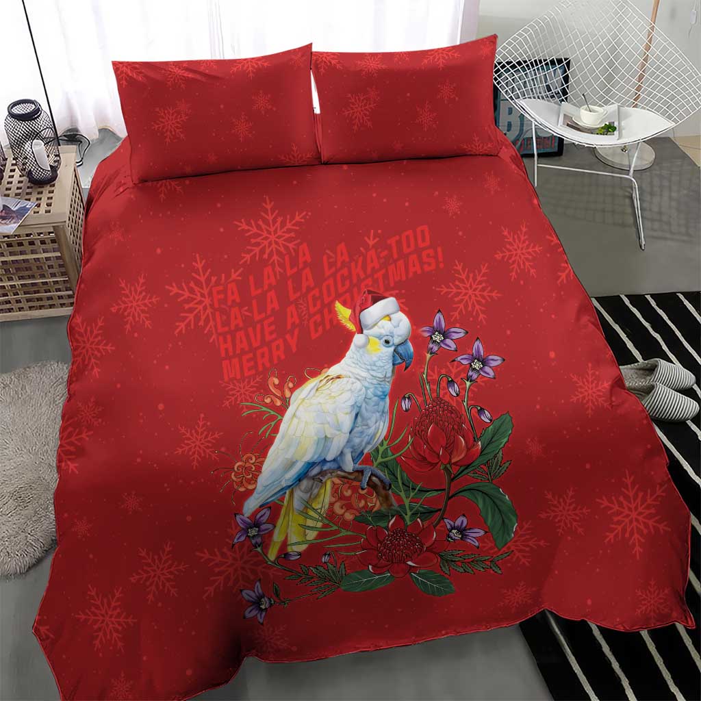 Merry Cocka-mas Bedding Set Australia Christmas Red Art - Aussie Hoodie