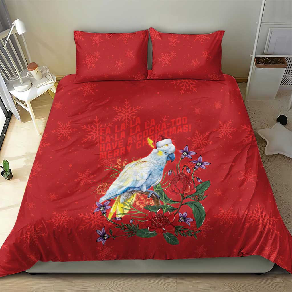 Merry Cocka-mas Bedding Set Australia Christmas Red Art - Aussie Hoodie