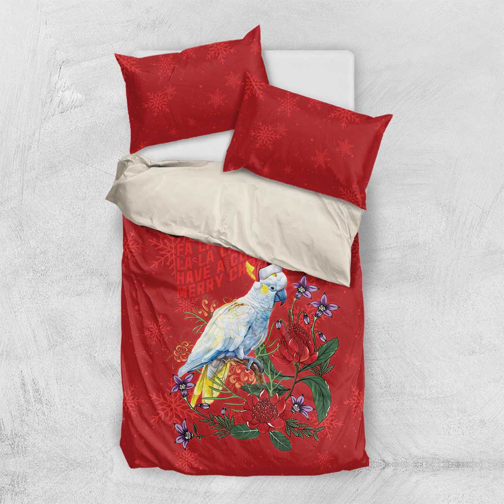 Merry Cocka-mas Bedding Set Australia Christmas Red Art - Aussie Hoodie