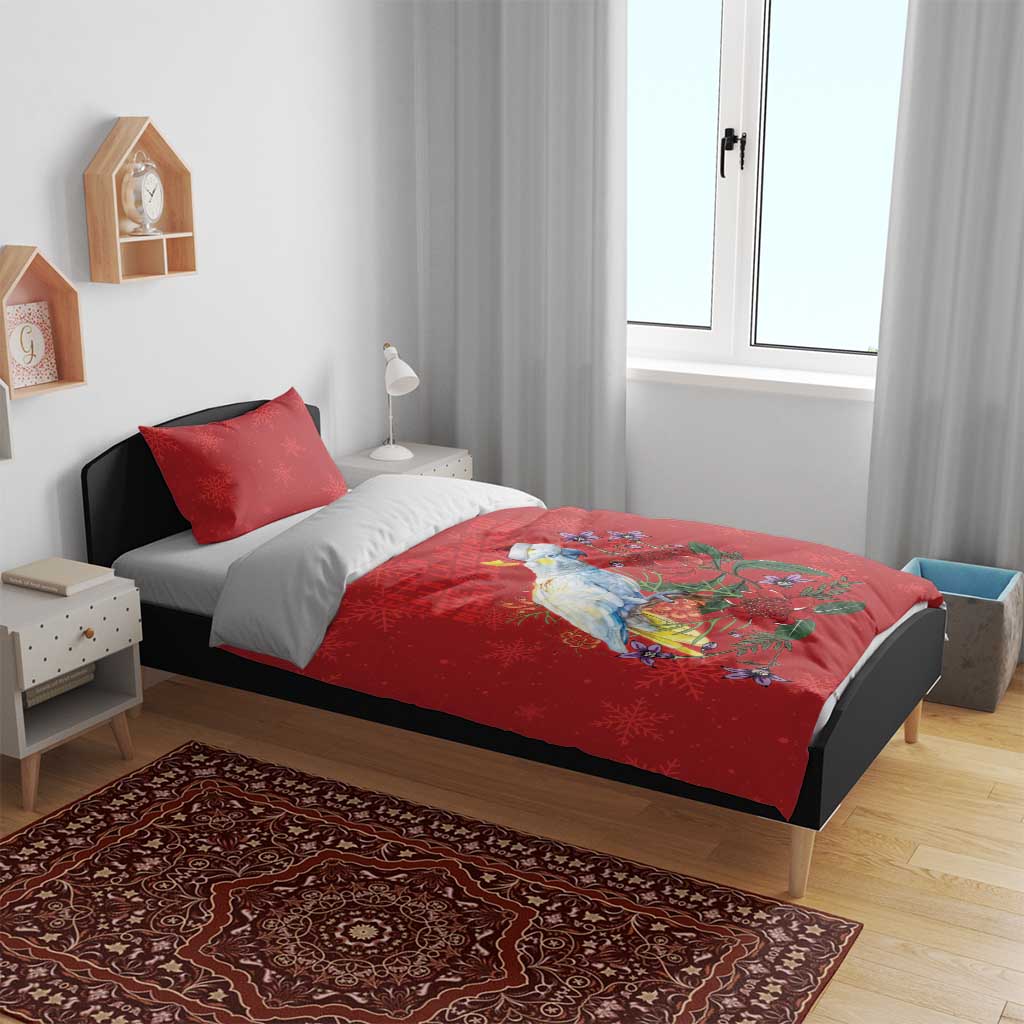 Merry Cocka-mas Bedding Set Australia Christmas Red Art - Aussie Hoodie