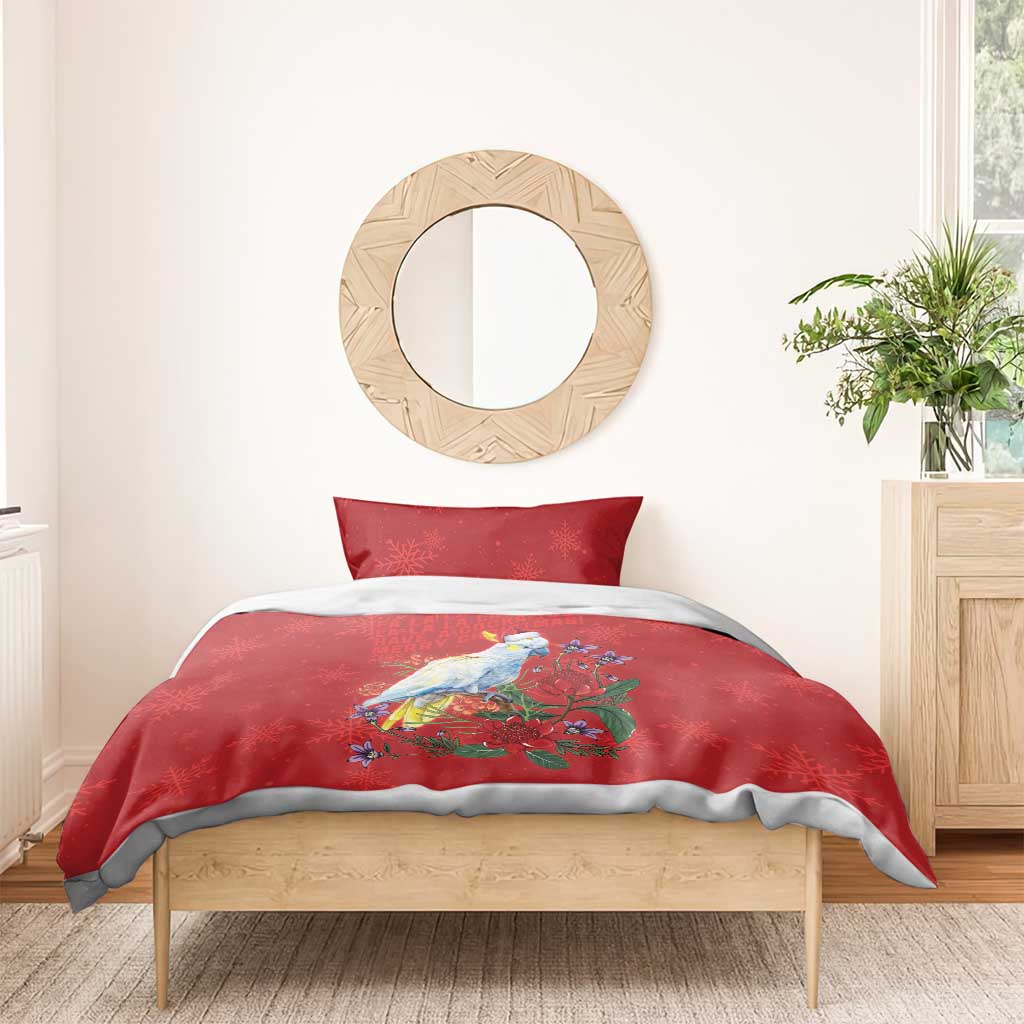 Merry Cocka-mas Bedding Set Australia Christmas Red Art - Aussie Hoodie
