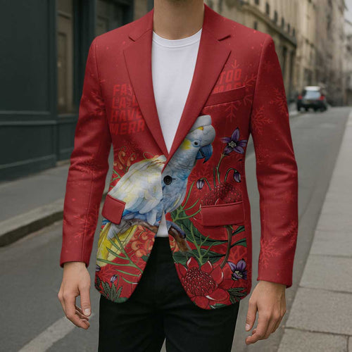 Merry Cocka-mas Blazer Australia Christmas Red Art - Aussie Hoodie