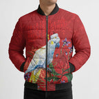 Merry Cocka-mas Bomber Puffer Jacket Australia Christmas Red Art - Aussie Hoodie