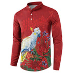 Merry Cocka-mas Button Sweatshirt Australia Christmas Red Art - Aussie Hoodie