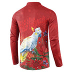 Merry Cocka-mas Button Sweatshirt Australia Christmas Red Art - Aussie Hoodie