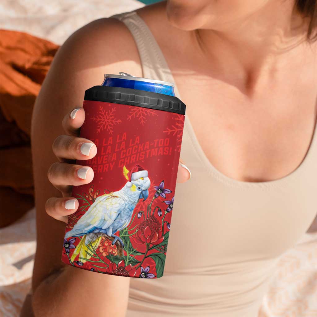 Merry Cocka-mas 4 in 1 Can Cooler Tumbler Australia Christmas Red Art - Aussie Hoodie