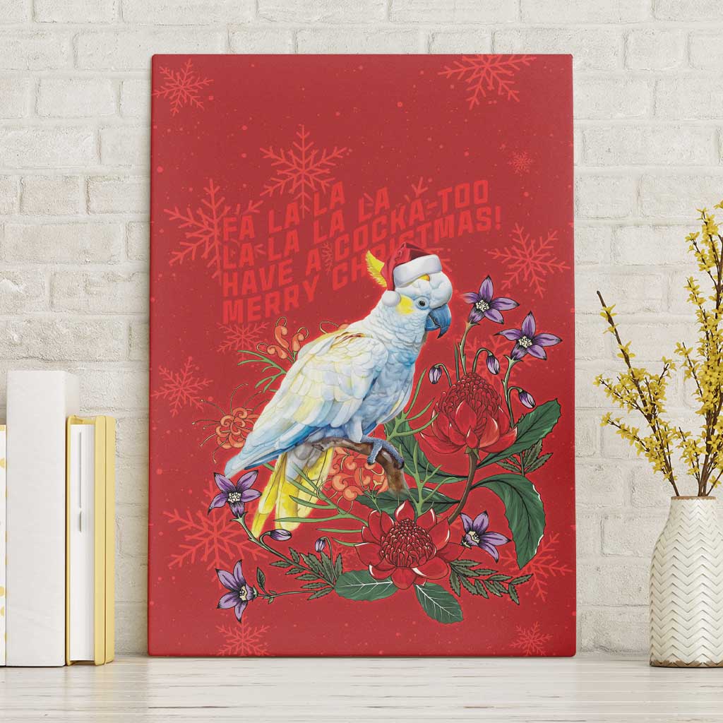 Merry Cocka-mas Canvas Wall Art Australia Christmas Red Art - Aussie Hoodie