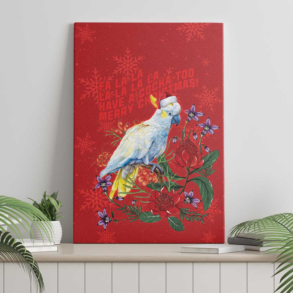 Merry Cocka-mas Canvas Wall Art Australia Christmas Red Art - Aussie Hoodie