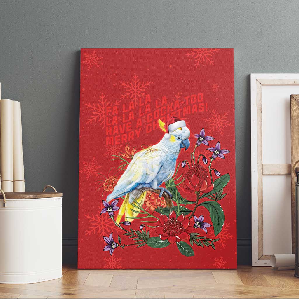 Merry Cocka-mas Canvas Wall Art Australia Christmas Red Art - Aussie Hoodie
