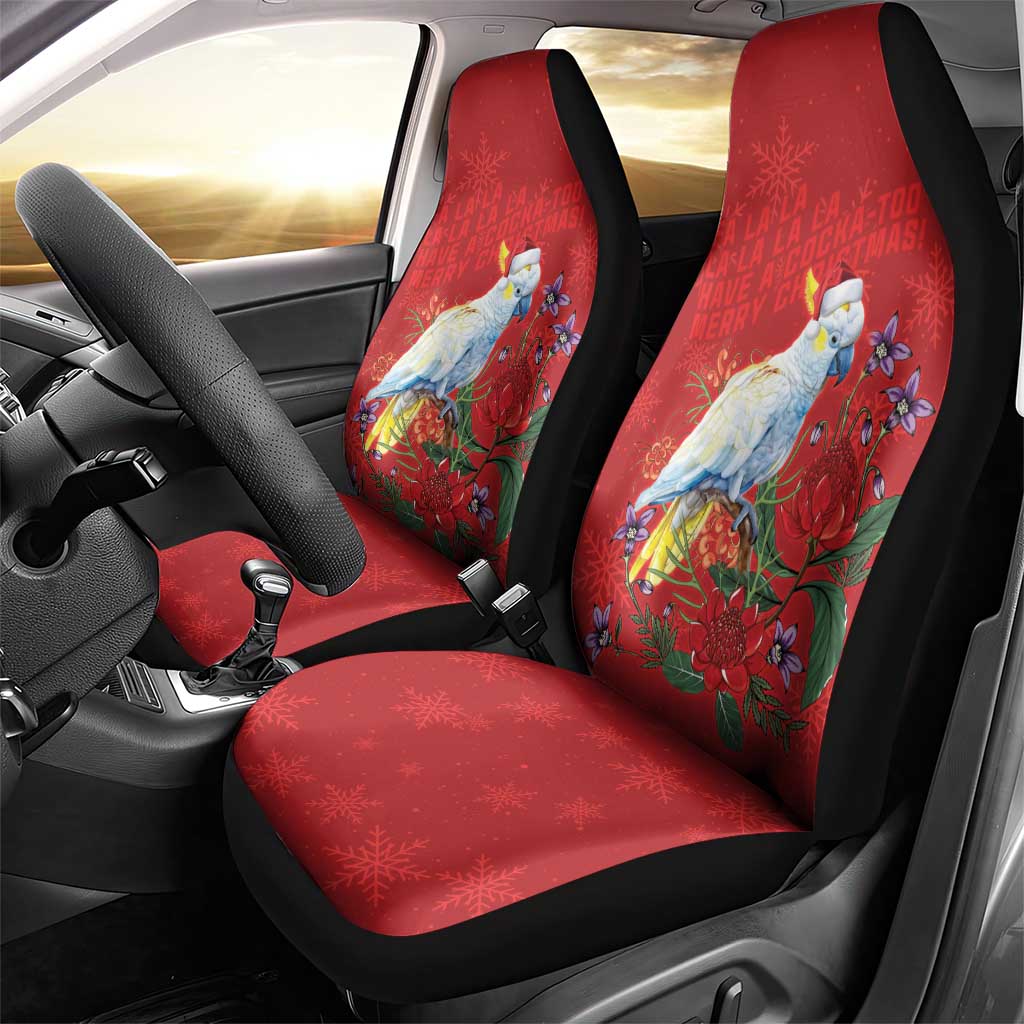 Merry Cocka-mas Car Seat Cover Australia Christmas Red Art - Aussie Hoodie