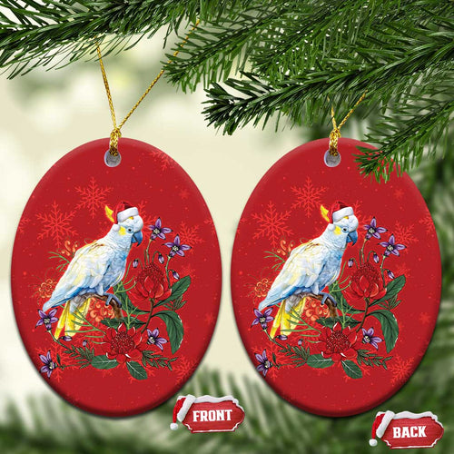 Merry Cocka-mas Ceramic Ornament Australia Christmas Red Art - Aussie Hoodie