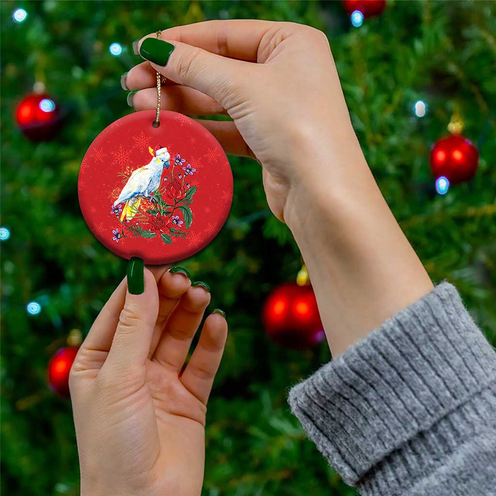 Merry Cocka-mas Ceramic Ornament Australia Christmas Red Art - Aussie Hoodie