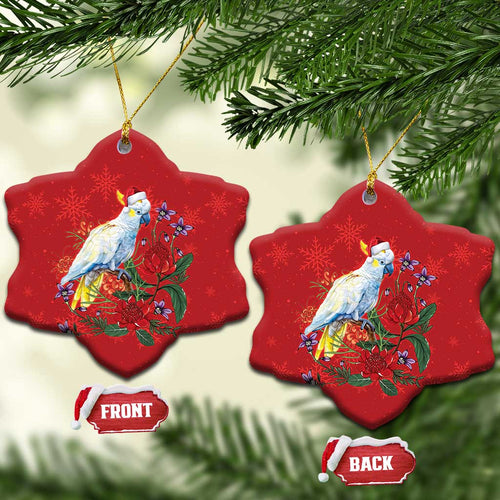 Merry Cocka-mas Ceramic Ornament Australia Christmas Red Art - Aussie Hoodie