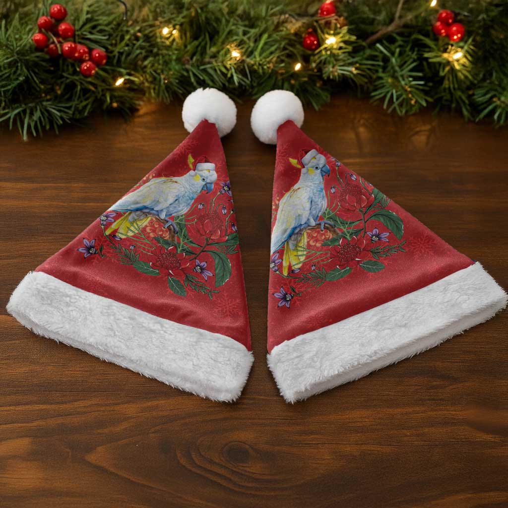 Merry Cocka-mas Christmas Santa Hat Australia Christmas Red Art - Aussie Hoodie