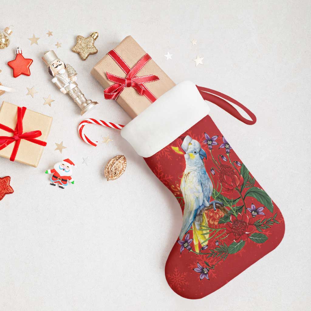 Merry Cocka-mas Christmas Stocking Australia Christmas Red Art - Aussie Hoodie