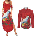 Merry Cocka-mas Couples Matching Summer Maxi Dress and Long Sleeve Button Shirt Australia Christmas Red Art - Aussie Hoodie