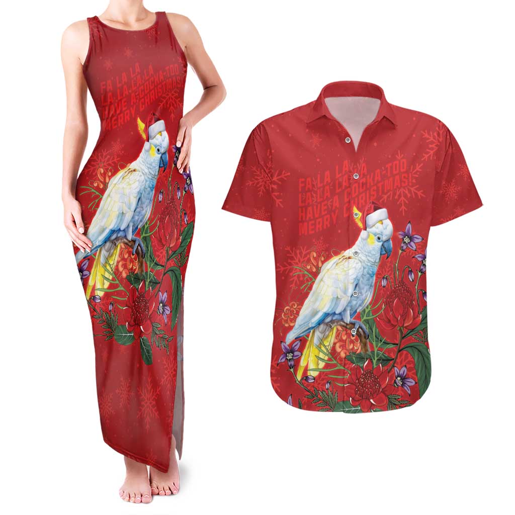 Merry Cocka-mas Couples Matching Tank Maxi Dress and Hawaiian Shirt Australia Christmas Red Art - Aussie Hoodie