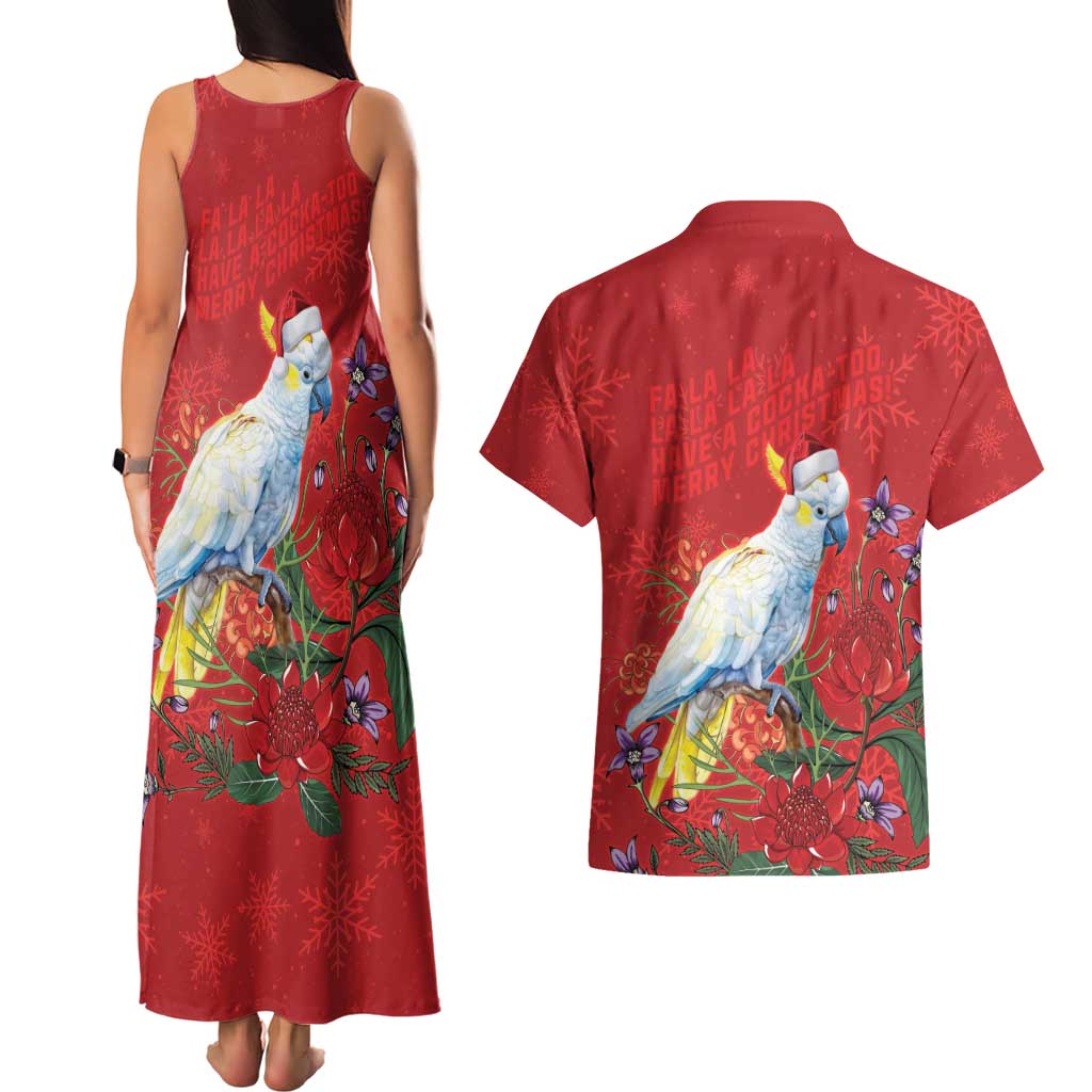 Merry Cocka-mas Couples Matching Tank Maxi Dress and Hawaiian Shirt Australia Christmas Red Art - Aussie Hoodie
