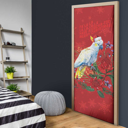 Merry Cocka-mas Door Cover Australia Christmas Red Art - Aussie Hoodie