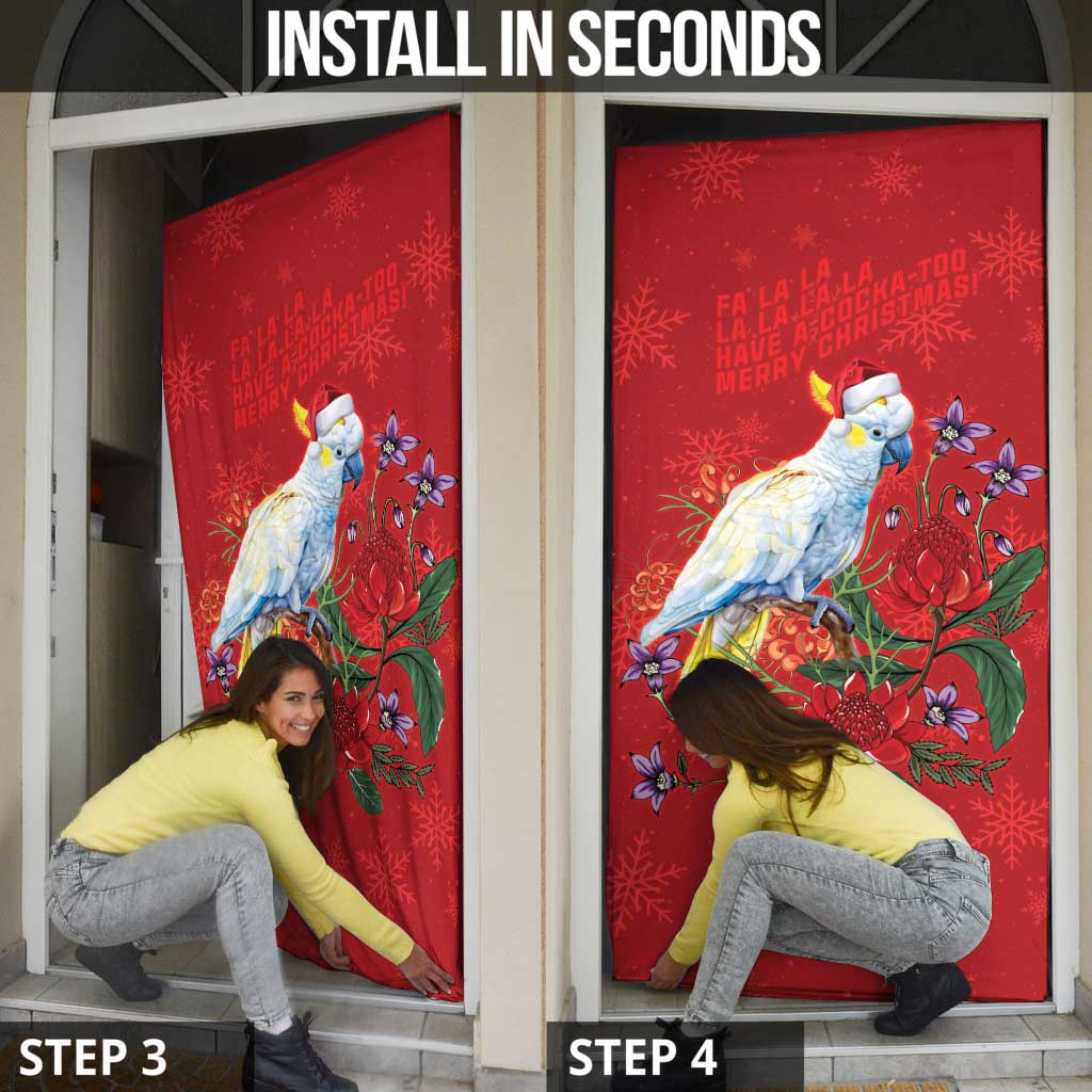 Merry Cocka-mas Door Cover Australia Christmas Red Art - Aussie Hoodie