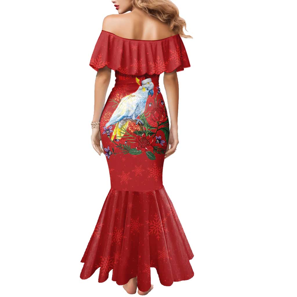 Merry Cocka-mas Family Matching Mermaid Dress and Hawaiian Shirt Australia Christmas Red Art - Aussie Hoodie