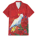 Merry Cocka-mas Family Matching Off The Shoulder Long Sleeve Dress and Hawaiian Shirt Australia Christmas Red Art - Aussie Hoodie