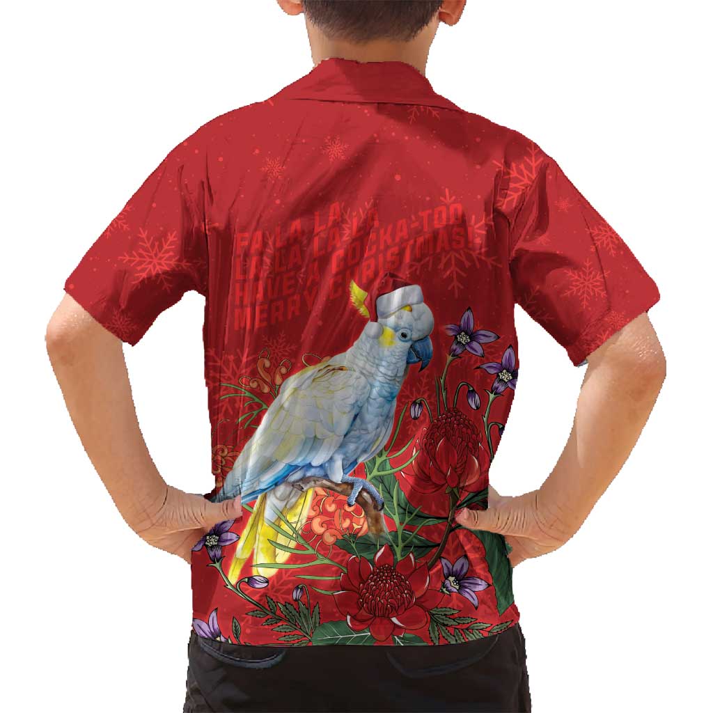 Merry Cocka-mas Family Matching Off Shoulder Maxi Dress and Hawaiian Shirt Australia Christmas Red Art - Aussie Hoodie