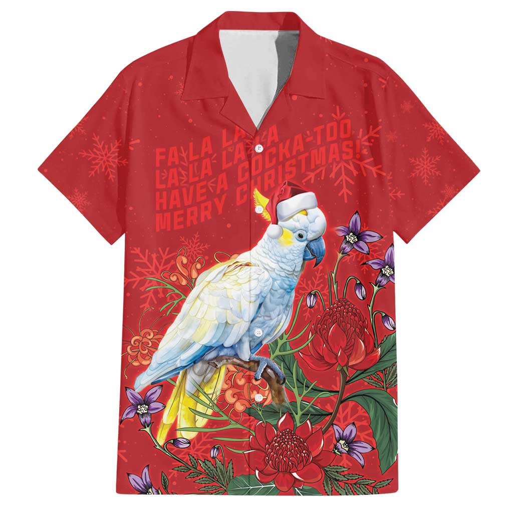 Merry Cocka-mas Family Matching Off Shoulder Maxi Dress and Hawaiian Shirt Australia Christmas Red Art - Aussie Hoodie